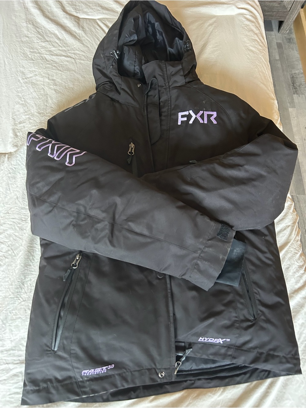 FXR Women's Black Ski Jacket with Purple Accents